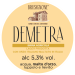DEMETRA - Birra Agricola<br>Lager prodotta con orzo italiano<br> maltato in italia